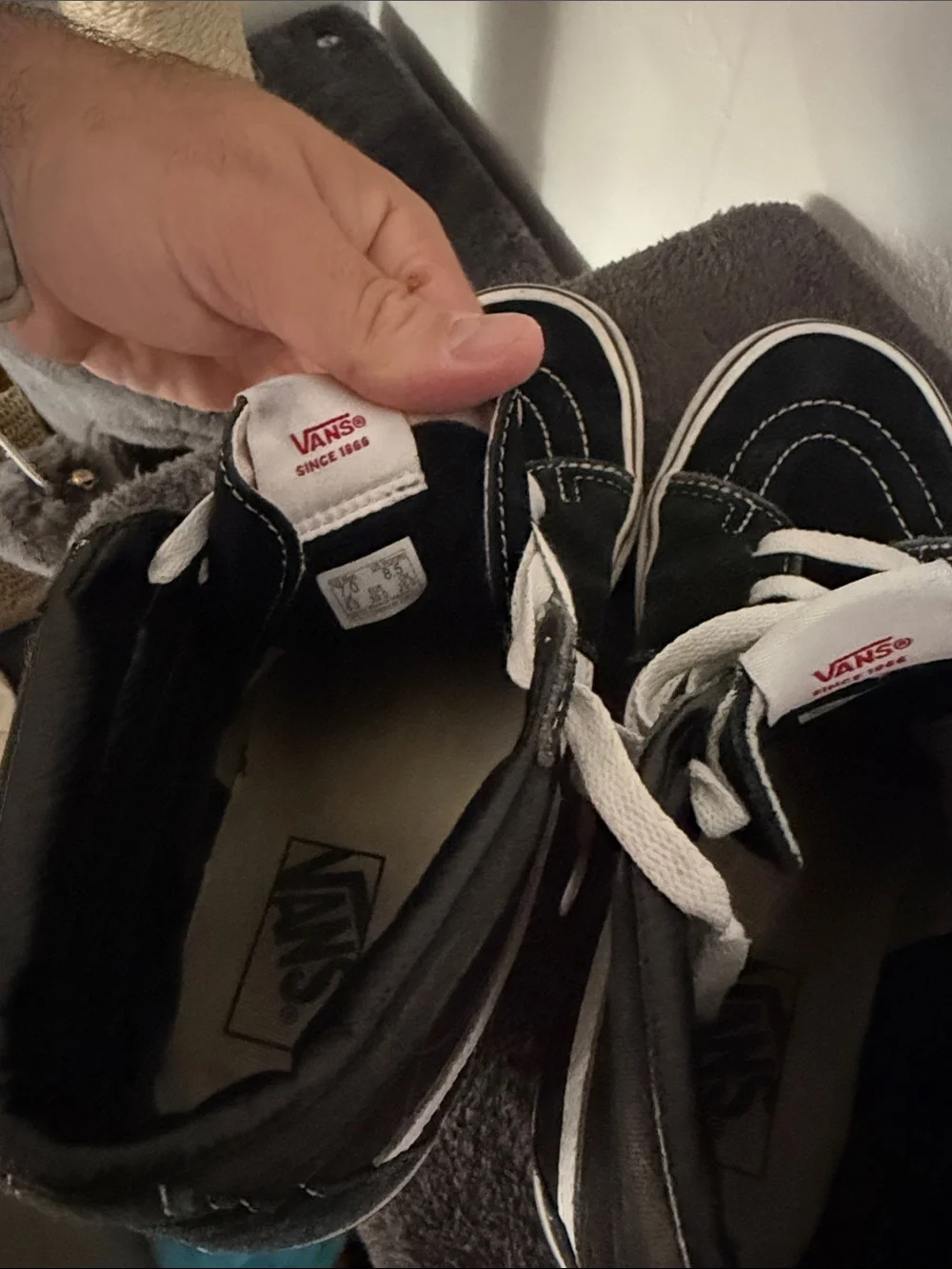 Vans Kids Black and White High-Top Skate Sneakers
